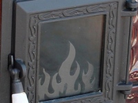 Dvířka topeniště - prosklená s plamenem